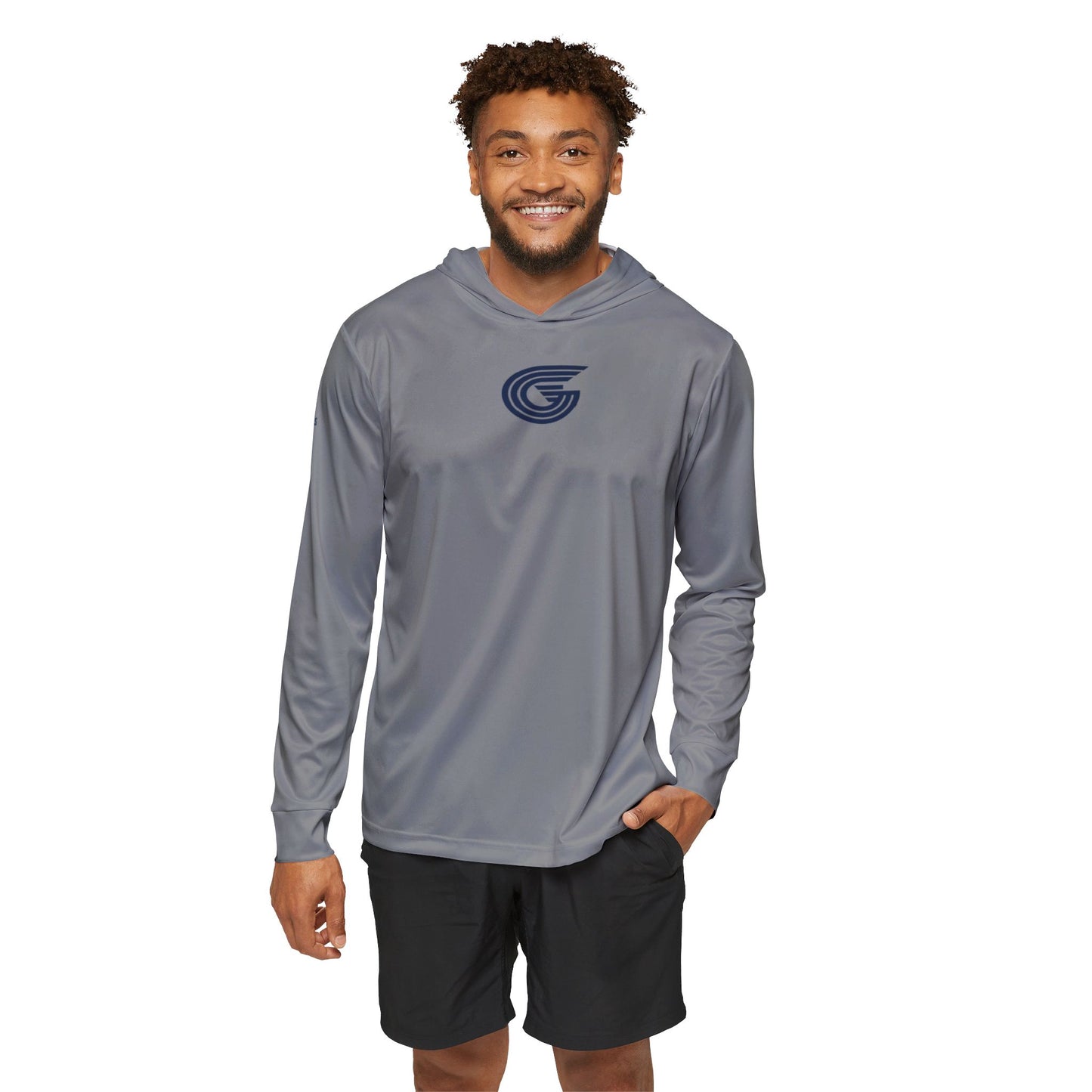 Genyus Gray Men's Sports Warmup Hoodie (AOP)