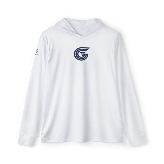 Genyus White Men's Sports Warmup Hoodie (AOP)