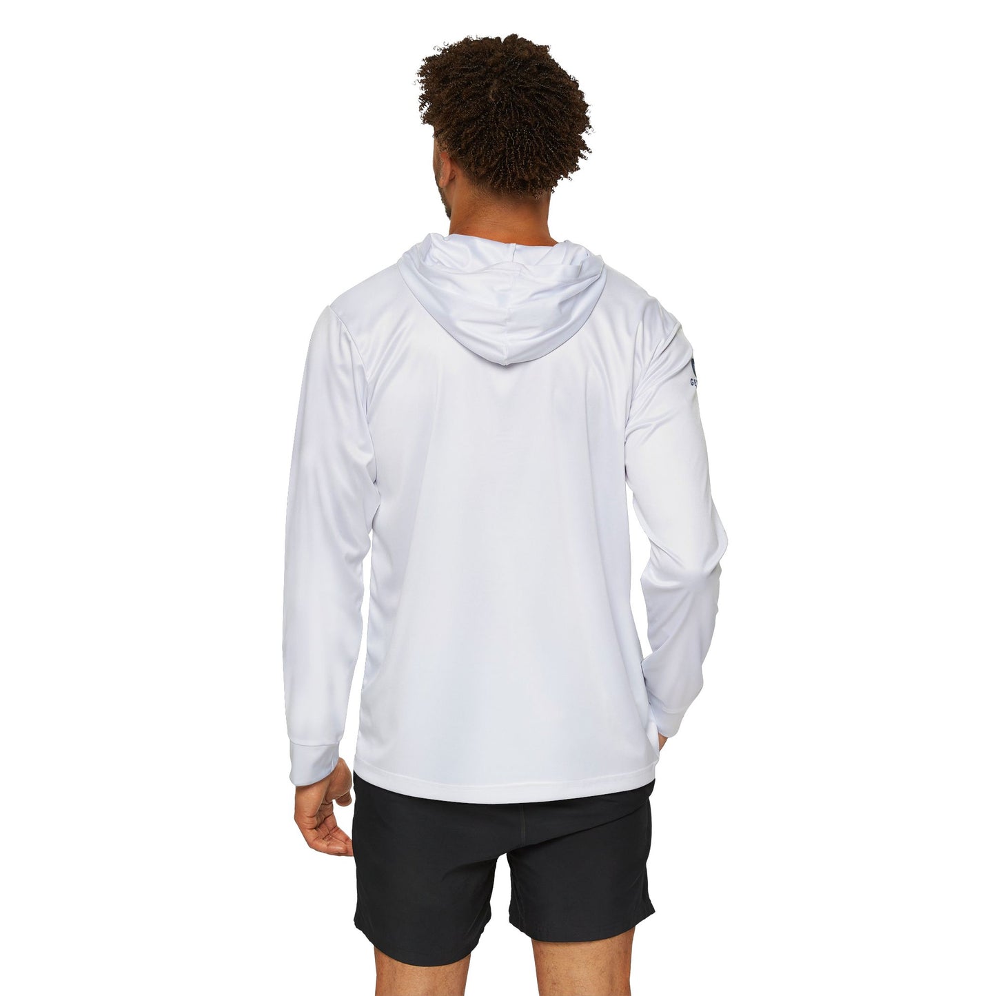 Genyus White Men's Sports Warmup Hoodie (AOP)
