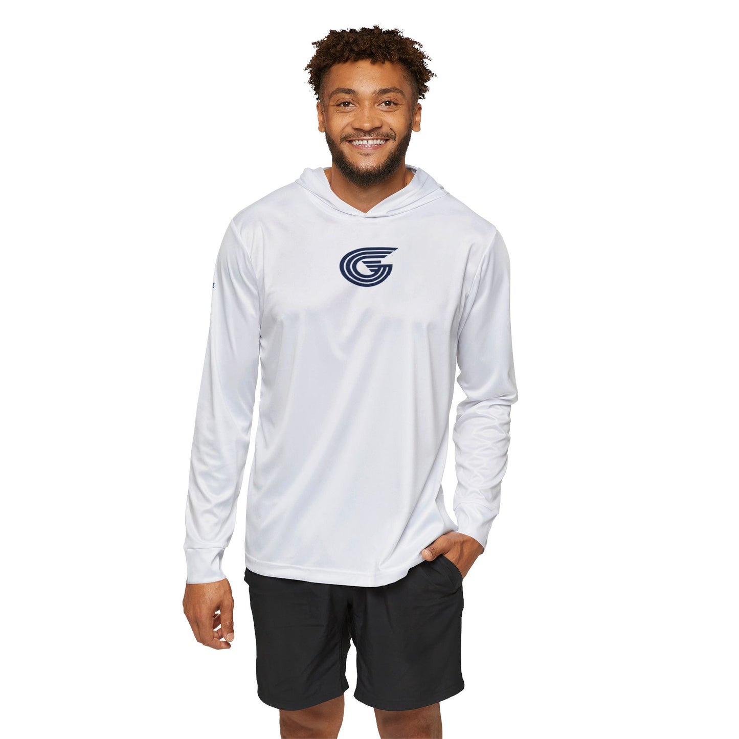 Genyus White Men's Sports Warmup Hoodie (AOP)