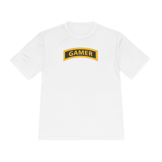 Gamer Tab Patch - Unisex Moisture Wicking Tee, Sporty Workout Shirt, Fitness Gift, Casual Wear, Graphic Tee for Dads