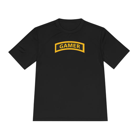 Gamer Tab Patch - Unisex Moisture Wicking Tee, Sporty Workout Shirt, Fitness Gift, Casual Wear, Graphic Tee for Dads